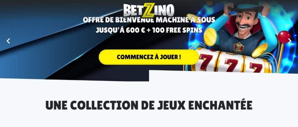 Betzino casino accueil