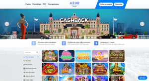 caino azur Menu et interface