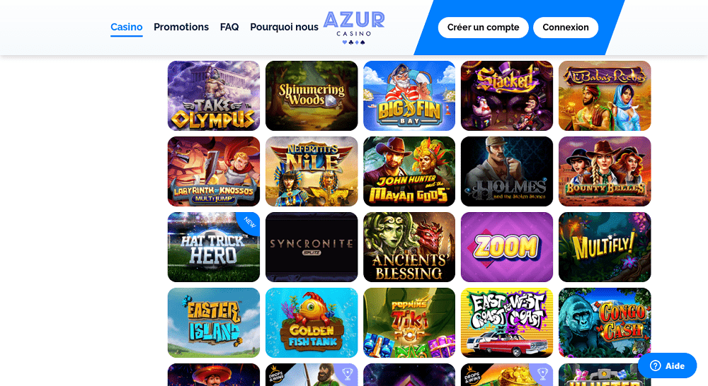 jeux casino azur