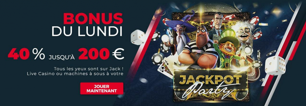 jack21 casino bonus du lundi
