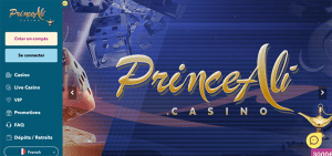 page daccueil Prince Ali Casino