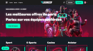 casino casinozer interface