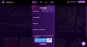 s'inscrire sur casinobit