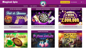 promotions et bonus sur magical spin