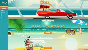 Vasy Casino interface jackpot