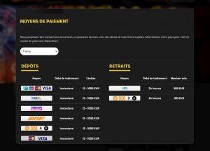 casino intense modes de paiement