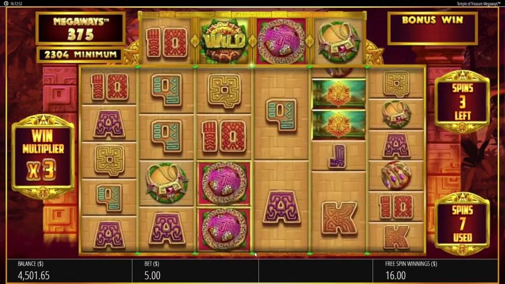 Temple of Treasures Megaways gameplay