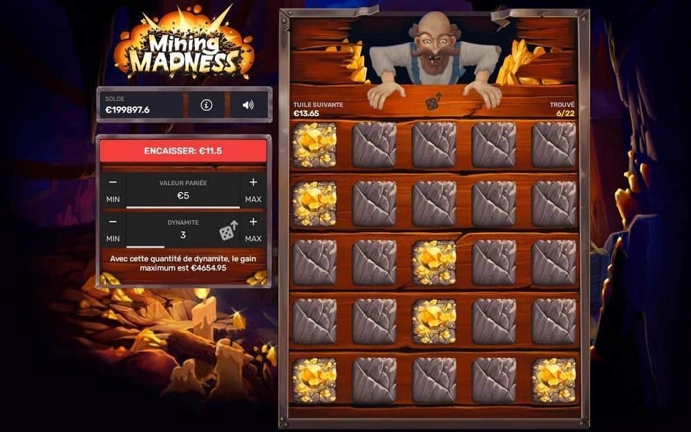 fonction treasure boost mini jeu Mining Madness