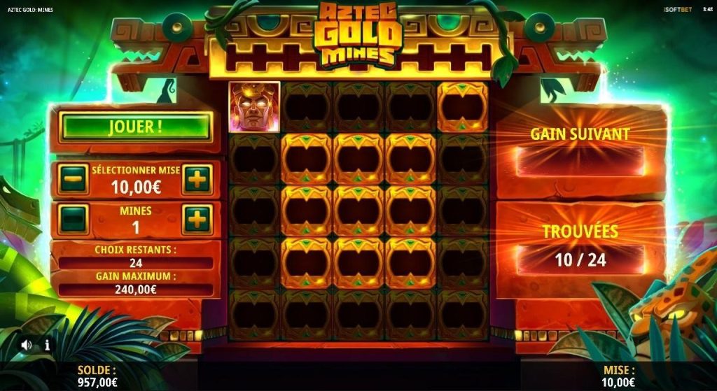 Règles du jeu Aztec Gold Mine