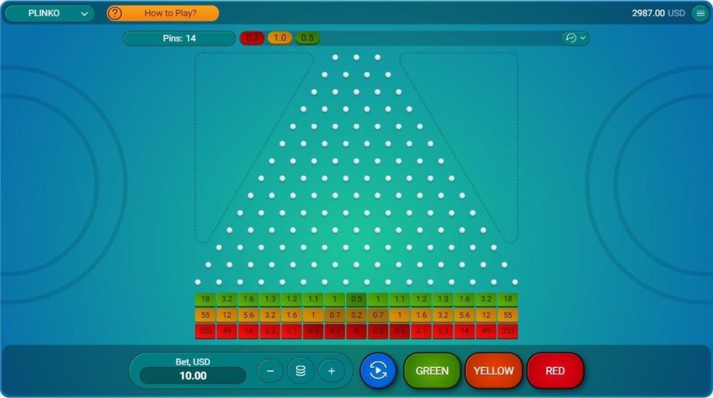 gameplay mini jeu Plinko