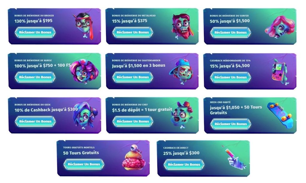 Bonus et promotions Casombie Casino