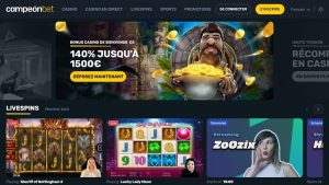 Campeonbet page accueil