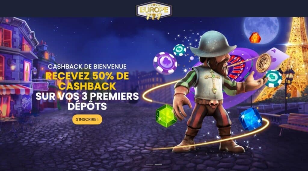 cashback bienvenue Europe777