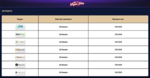 options de retrait vegasplus