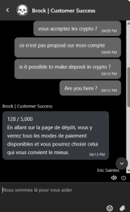 Captain Slots Casino chat en ligne