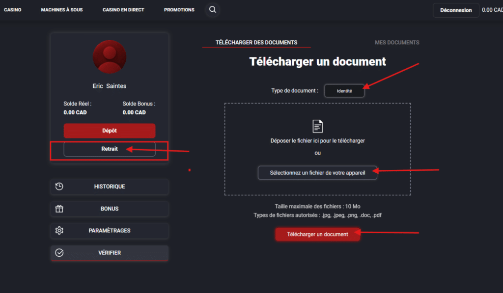 Vérification du compte