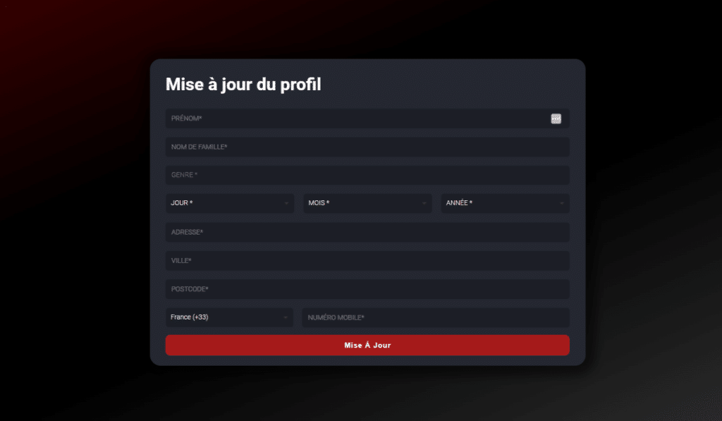 Remplir le formulaire d'inscription