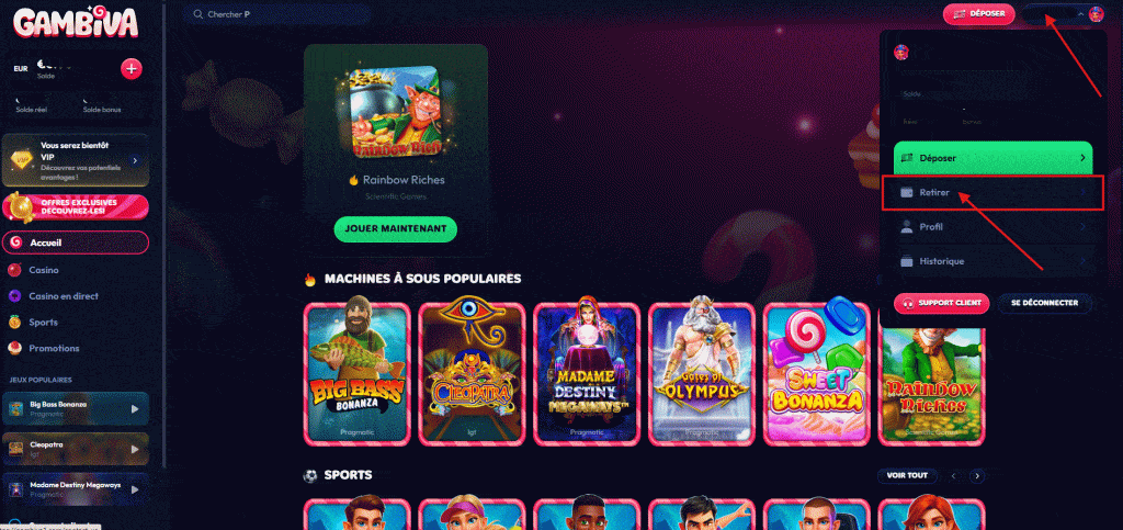 Etape 2 : Faire un dépôt