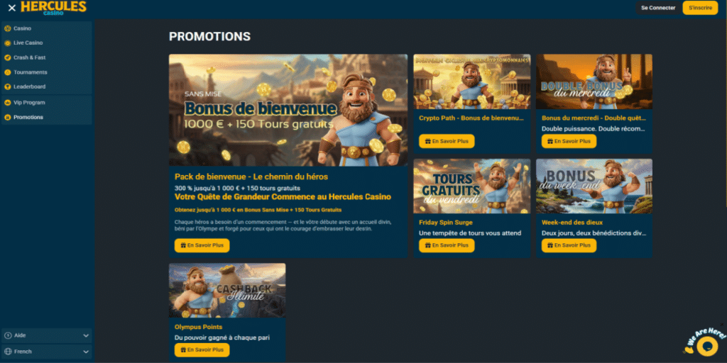 hercules casino bonus