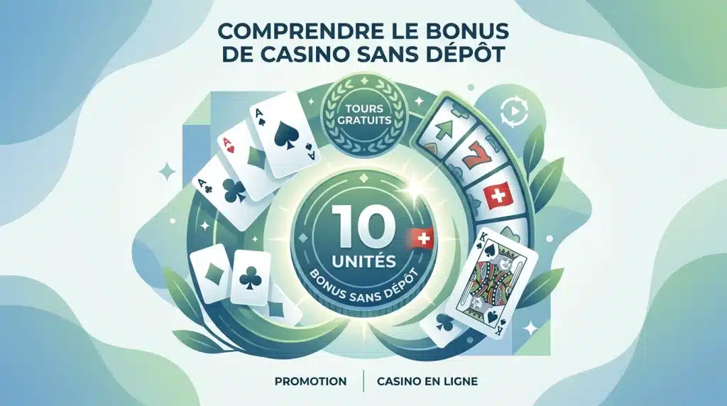 Illustration éditoriale d'un bonus de 10€ sans dépôt au casino en ligne