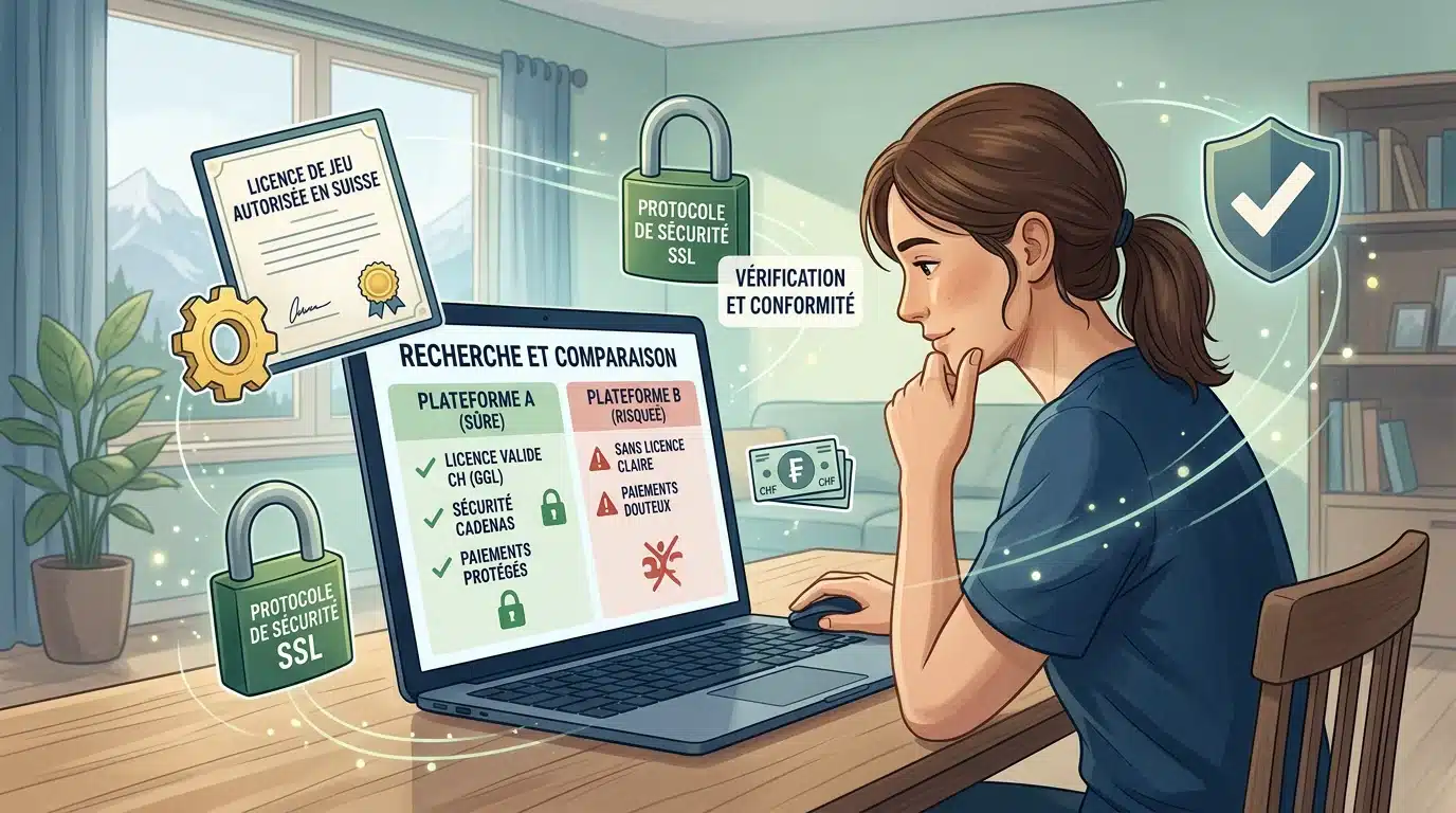 Personne vérifiant la fiabilité et la licence d'un nouveau casino en ligne