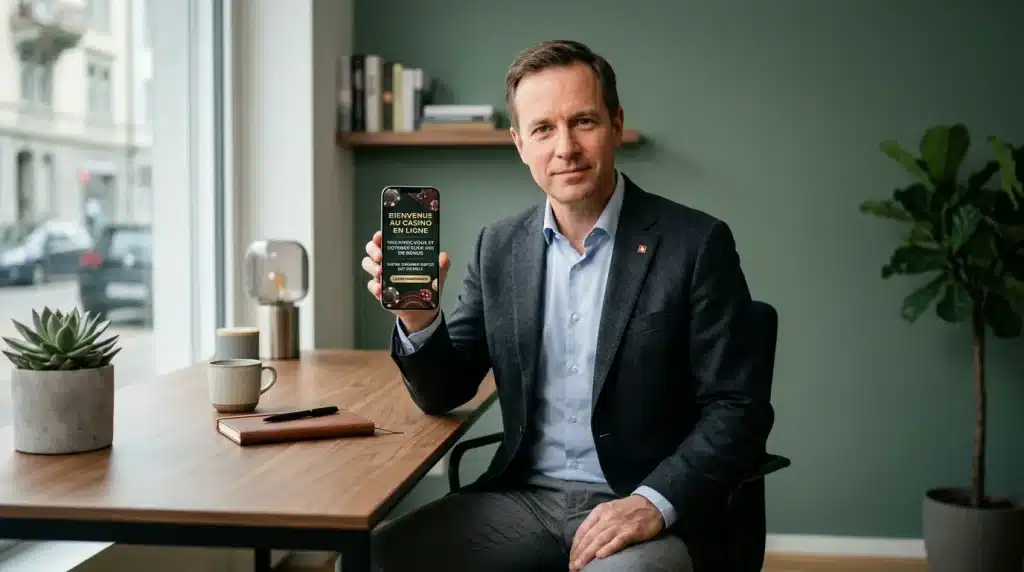 Joueur consultant une offre de bonus sans dépôt sur son smartphone
