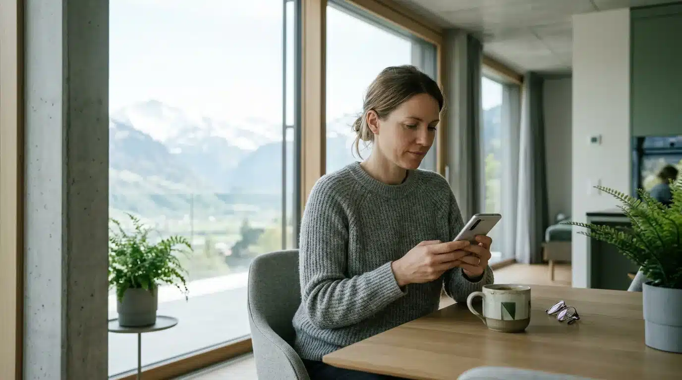 Joueur consultant les offres de casino en ligne sur mobile en Suisse