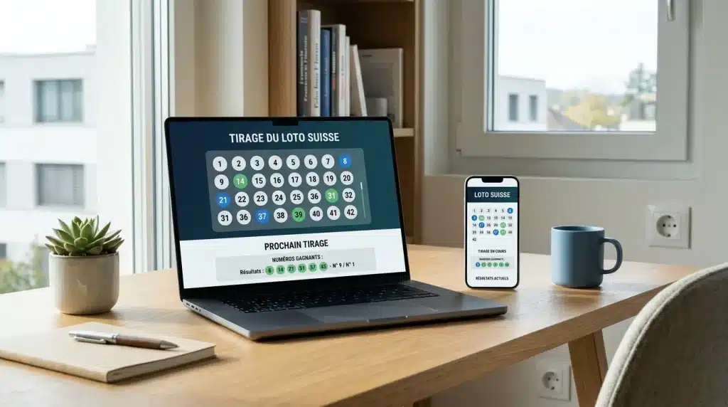 Loteries en ligne consultées sur ordinateur et smartphone