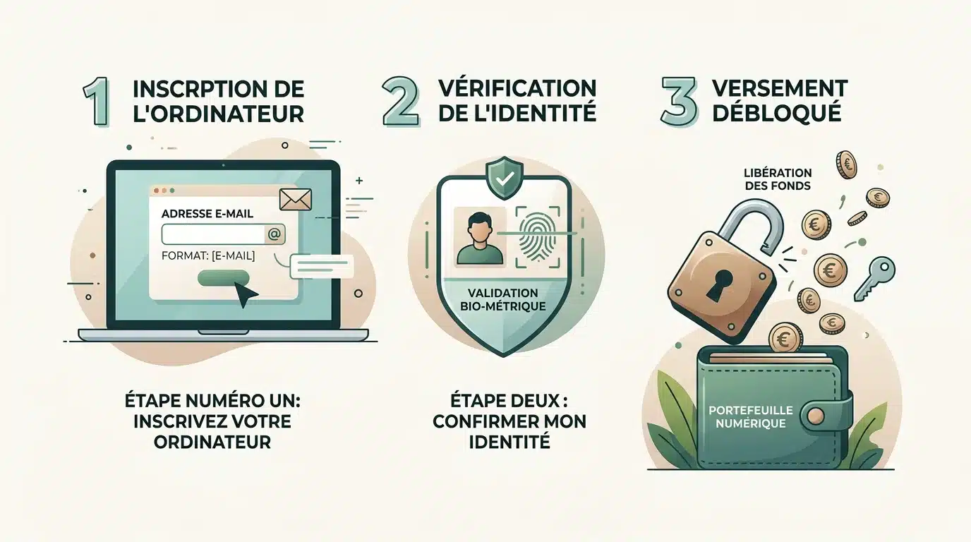Illustration des étapes d'activation d'un bonus de casino en ligne