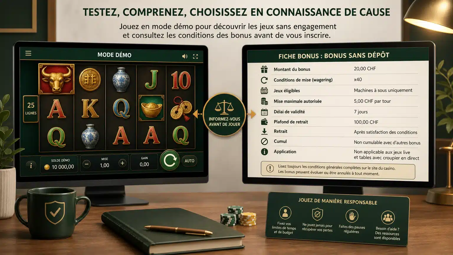 Différence entre mode démo et bonus sans dépôt