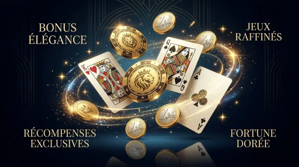 Concept de bonus de casino sans dépôt avec jetons et pièces en euros