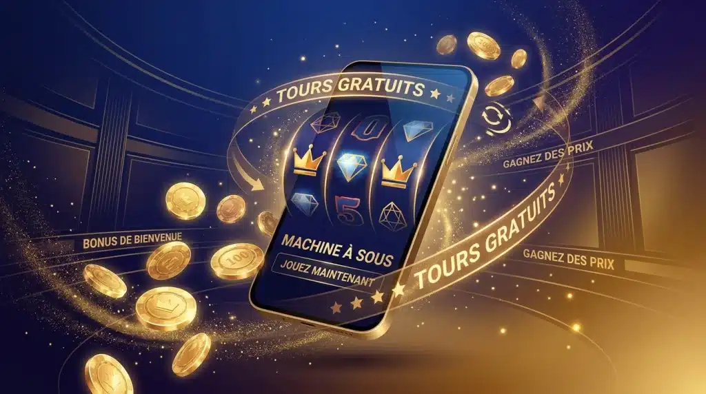 Concept de bonus sans dépôt sur un casino en ligne avec tours gratuits