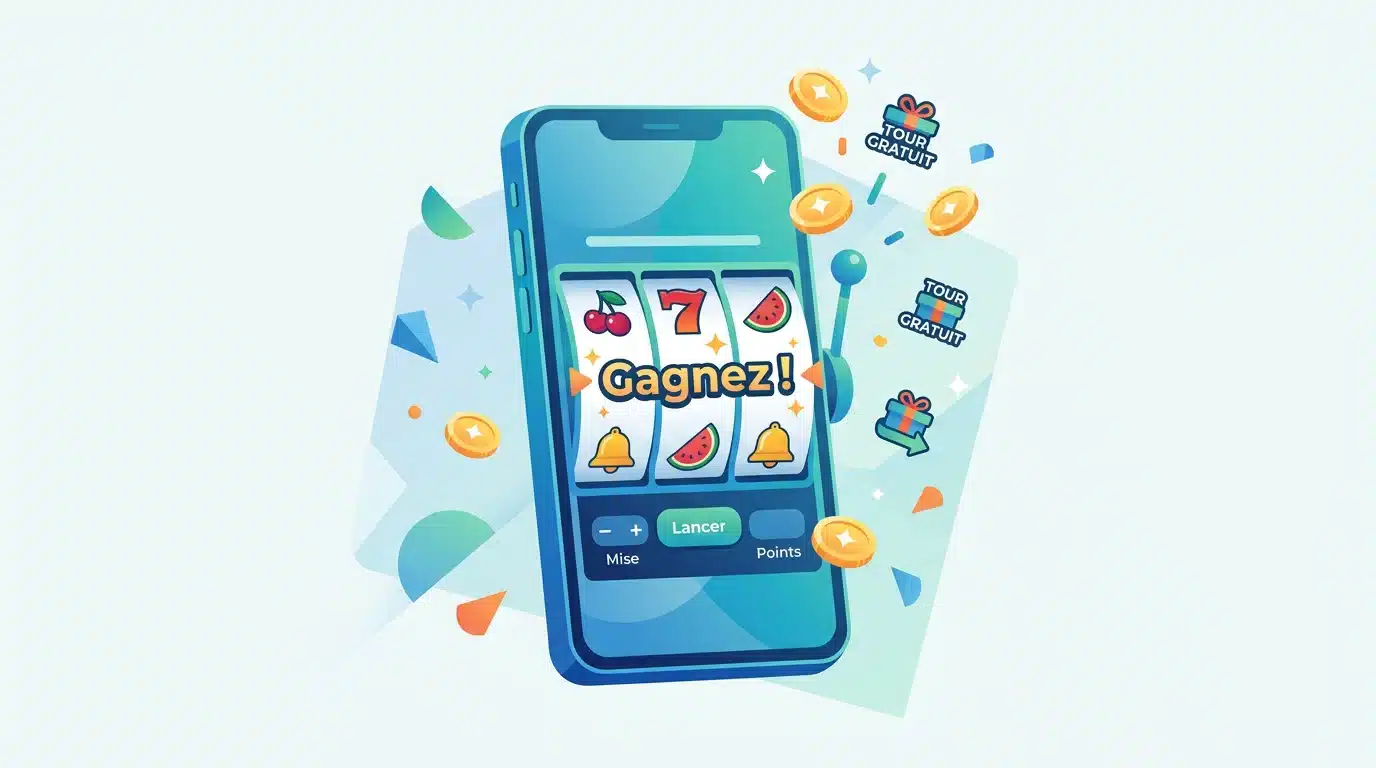 Illustration d'une machine à sous en ligne avec des tours gratuits et des jetons