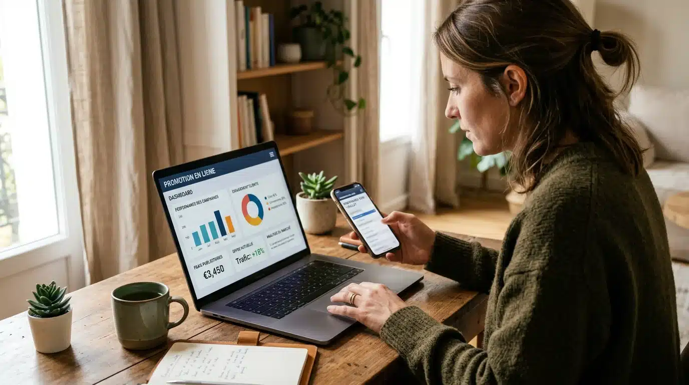 Personne consultant une offre de bonus de casino sur ordinateur portable