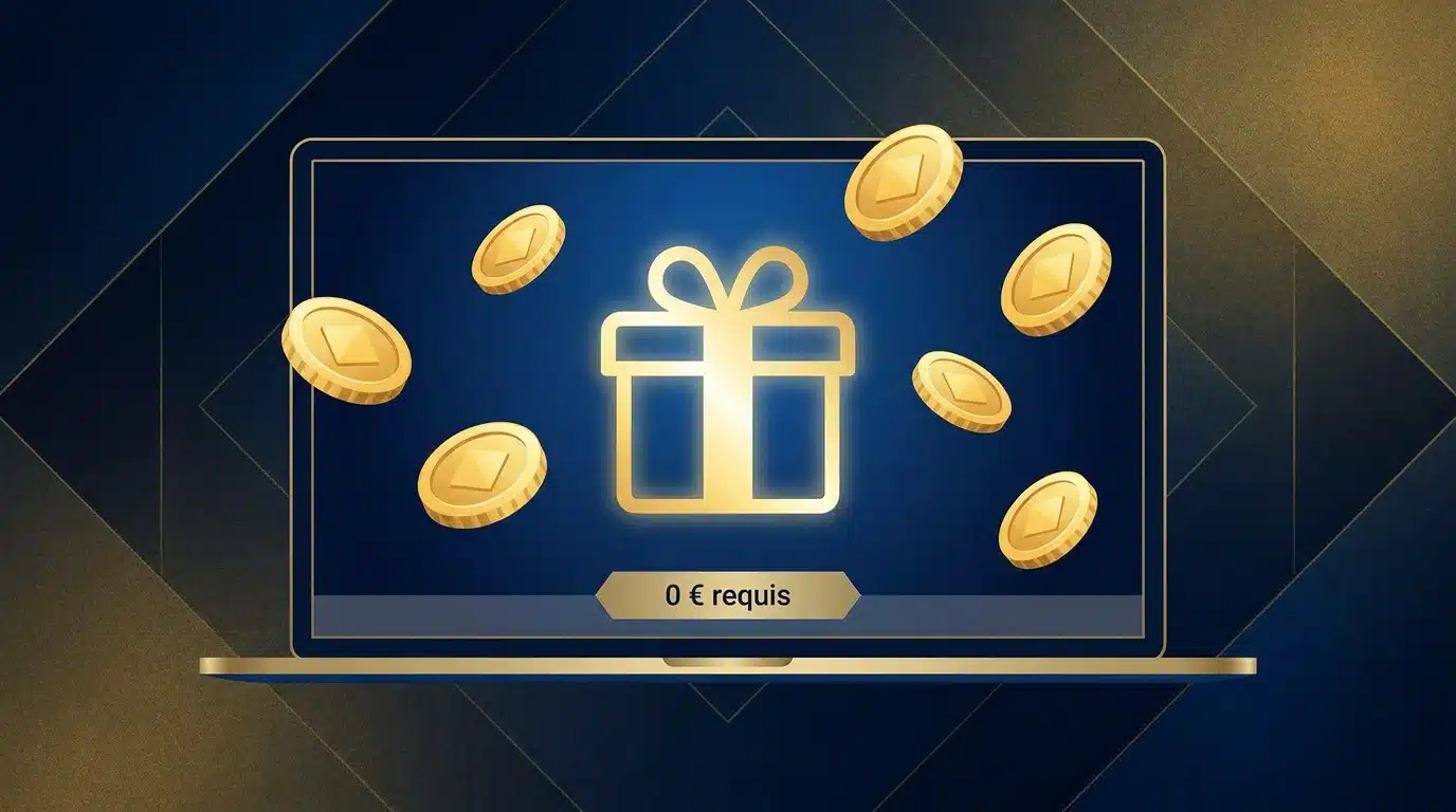 Illustration d'un bonus gratuit sans dépôt sur un casino en ligne