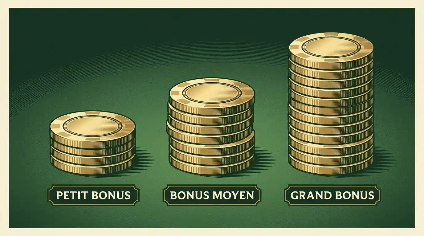 Comparaison des différents montants de bonus sans dépôt casino
