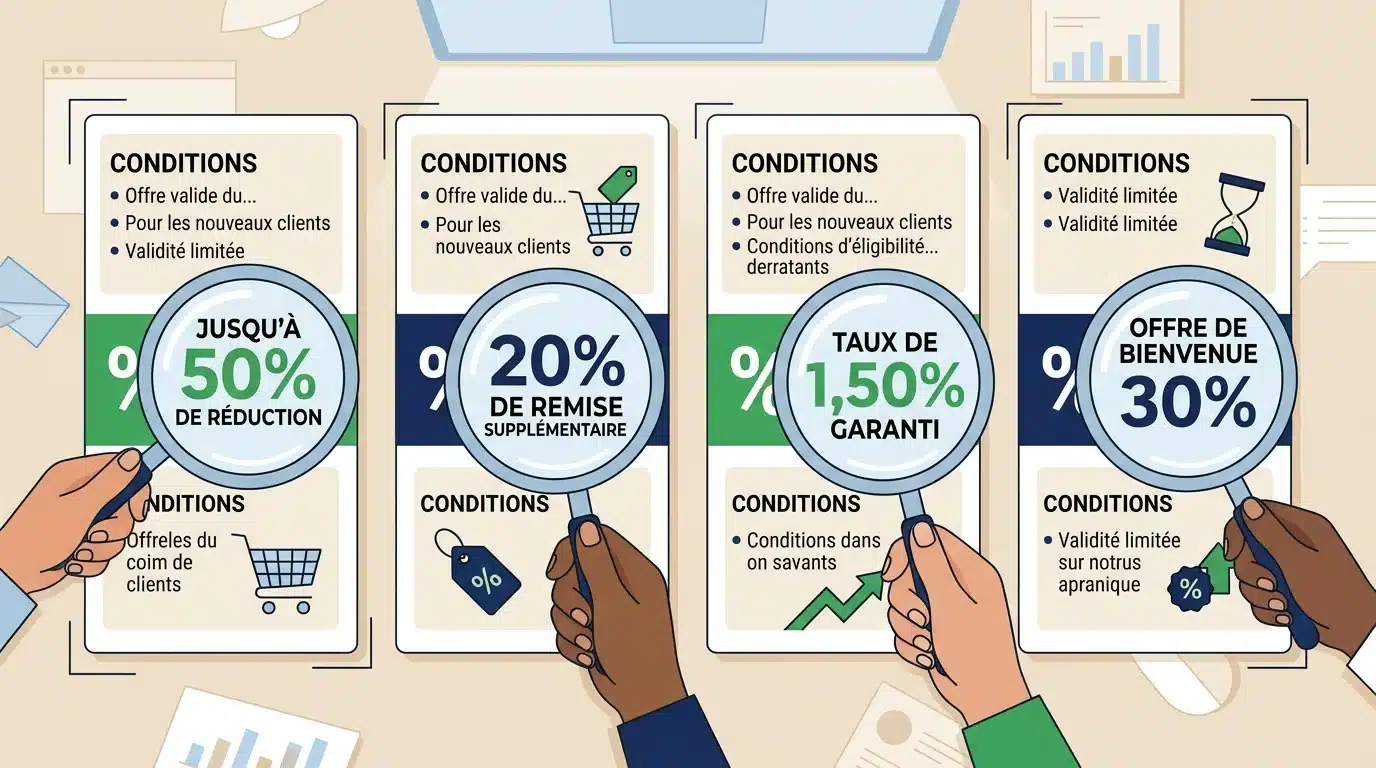 Comparaison de plusieurs offres de bonus de bienvenue avec loupe sur les conditions