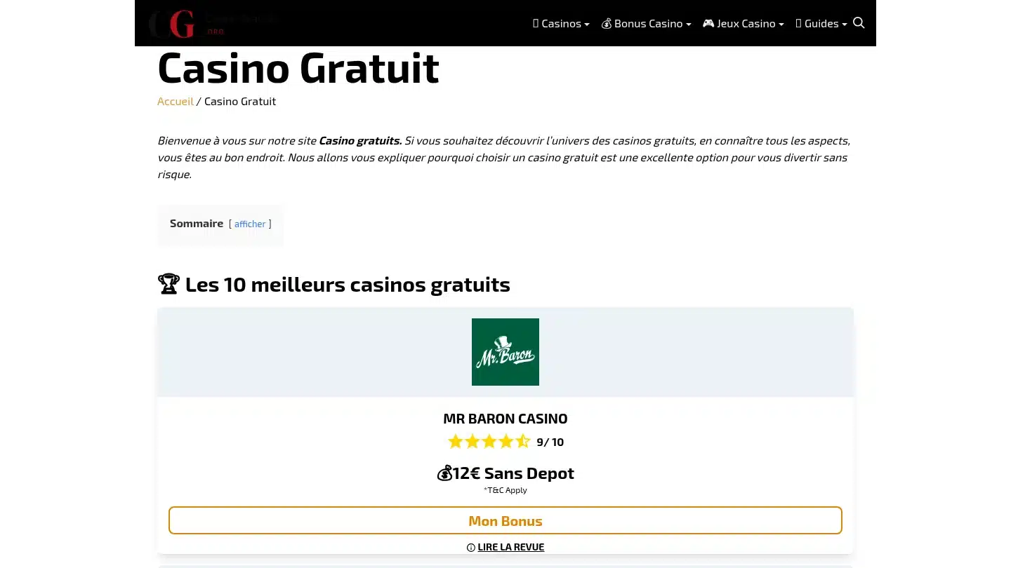 Casino Gratuits